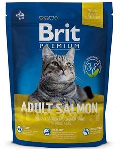 Сухой корм Premium Cat Adult Salmon с лососем для взрослых кошек 300 г Лосось Brit*