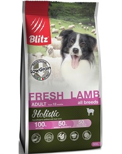 Сухой корм Holistic низкозерновой свежий ягненок для собак 500 г Ягненок Blitz