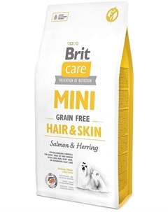 Сухой корм Care Mini GF Hair Skin беззерновой для собак мелких и миниатюрных пород с проблемами кожи Brit*
