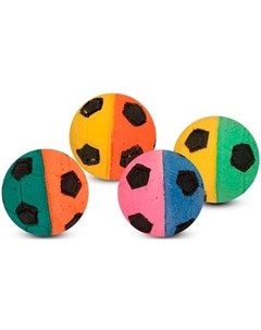 Игрушка набор Мячей футбольных двухцветных для кошек 4 5 см 25 шт Случайный цвет Триол