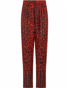 Шелковые брюки с леопардовым принтом Dolce&gabbana