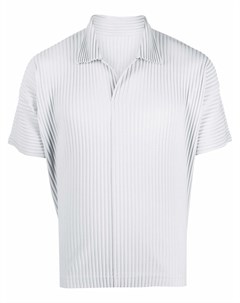 Плиссированная рубашка поло с короткими рукавами Homme plissé issey miyake