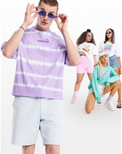 Фиолетово голубая oversized футболка с принтом тай дай ASOS Daysocial Asos design