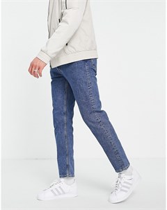 Свободные суженные книзу джинсы стандартного синего цвета Weekday