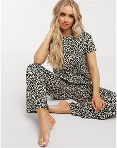 Футболка от пижамы с леопардовым принтом Asos design