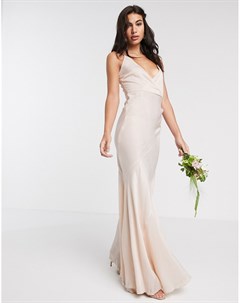 Атласное платье макси на бретельках Bridesmaid Asos design