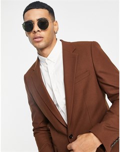 Свободный коричневый пиджак из фланели River island