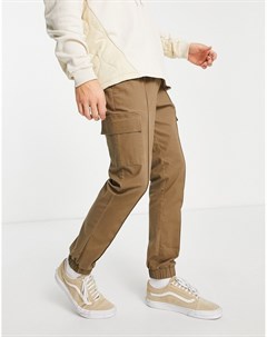 Коричневые брюки карго зауженного кроя Asos design