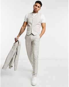 Серые костюмные брюки облегающего кроя с узором в виде штриховки wedding Asos design