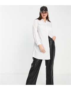 Белая удлиненная рубашка Vero moda curve