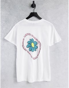 Oversized футболка с рисунком с цветком на спине New girl order