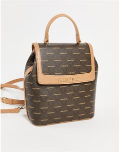 Маленький рюкзак светло коричневого цвета с монограммой Alder Valentino bags