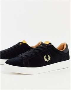 Черные замшевые кроссовки Spencer Fred perry