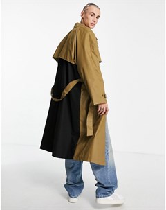 Тренч в стиле extreme oversized с контрастной вставкой на спине Asos design