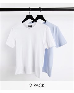 Комплект из 2 облегающих футболок из органического хлопка с круглым вырезом Asos design