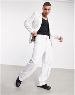Фактурные брюки ледяного серого цвета с широкими штанинами Asos design