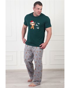 Муж пижама Пряник Зеленый р 58 Оптима трикотаж