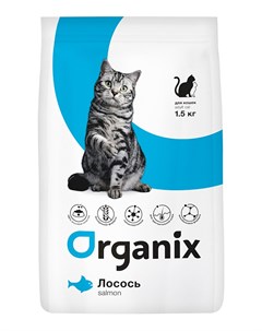 Сухой корм для кошек с чувствительной кожей со свежим лососем 7 5 кг Organix