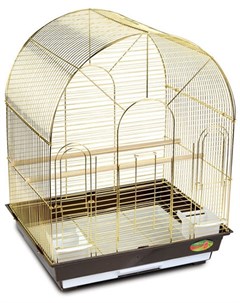 Клетка 1300G для птиц Д 52 х Ш 41 х В 66 5 см Золотая решетка коричневый поддон Триол