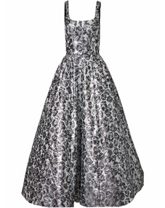 Жаккардовое платье с эффектом металлик Carolina herrera