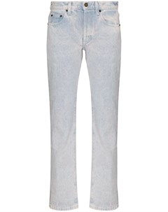 Укороченные джинсы с эффектом потертости Saint laurent