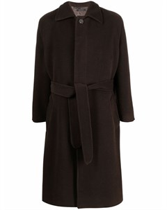 Однобортное пальто с поясом Brioni