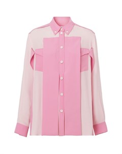 Бежево розовая рубашка из шелка Burberry