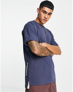 Темно синяя свободная футболка из плотной ткани Premium Nike