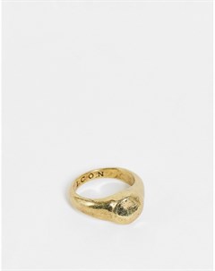 Золотистое кольцо с геометрическим дизайном Icon brand