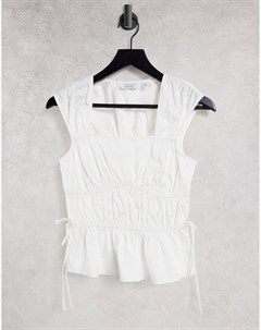 Белая блузка без рукавов с корсетной отделкой из органического хлопка & other stories