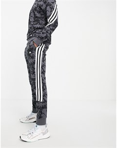 Серые джоггеры с тремя полосками и камуфляжным принтом adidas Training Adidas performance