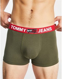 Оливковые боксеры брифы с логотипом на поясе Tommy jeans