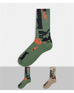 Набор из 2 пар спортивных носков с камуфляжным принтом ASOS DESIG Asos design