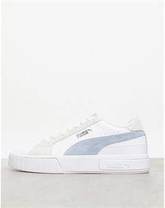 Белые кроссовки с голубыми вставками Cali Star Puma