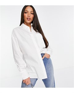 Белая хлопковая рубашка бойфренда с длинными рукавами ASOS DESIGN Tall Asos tall