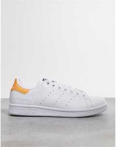 Белые кроссовки с золотистыми задниками Stan Smith Adidas originals