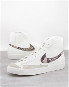 Белые кроссовки со змеиным принтом Blazer Mid 77 Nike