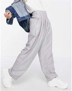 Серые большие брюки в винтажном стиле Ultimate Asos design