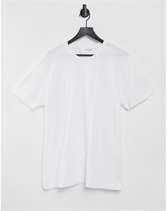 Белая свободная футболка из ткани пике Selected homme