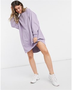Пепельно фиолетовое платье свитшот в стиле oversized со сборками на спине Asos design