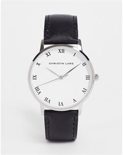 Мужские часы с черным узким ремешком Christian Lars Christin lars