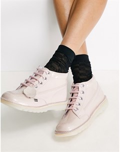 Розовые лаковые кожаные ботинки Kick Hi Kickers