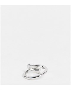 Серебристое массивное кольцо с минималистичным дизайном Designb london curve