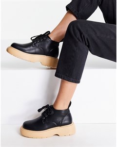 Черные короткие ботинки на контрастной массивной подошве Truffle collection