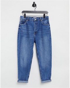 Голубые джинсы в винтажном стиле из органического хлопка Bershka