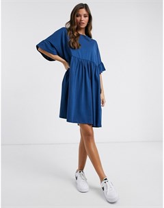 Темно синее oversized платье Asos design