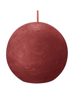 Свеча Rustic Shine шар 7 6 см нежно красная Bolsius