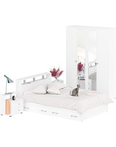 Комплект мебели Камелия спальня 8 белый 140х200 Свк