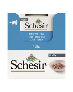 Кусочки филе в натуральном мягком желе для взрослых кошек с тунцом 85 гр Schesir