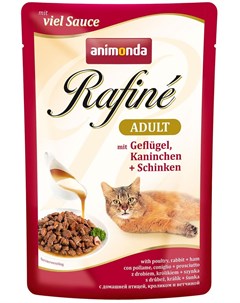 Паучи Rafine Soupe Adult для взрослых кошек 100 г 100 г Коктейль из мяса домашней птицы кролика и ве Animonda